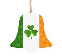 Lot de 6 décorations de Noël en forme de cloche avec drapeau irlandais - Peut être accroché sur les arbres de Noël et les fenêtres