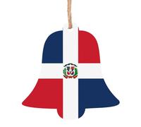 Lot de 6 décorations de Noël en forme de cloche - Impression exquise de la République dominicaine pour sapin de Noël et porte de fête