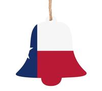Lot de 6 décorations de Noël en forme de cloche - Superbe drapeau du Texas pour sapin de Noël et porte de fête