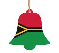 Lot de 6 décorations de Noël en forme de cloche - Superbe drapeau du Vanuatu imprimé pour sapin de Noël et porte de fête