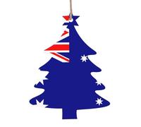 Lot de 6 décorations de Noël en forme de sapin de Noël avec drapeau australien - Peut être accroché sur les arbres de Noël et les fenêtres