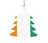 Lot de 6 décorations de Noël en forme de sapin de Noël avec drapeau de la Côte d'Ivoire - À accrocher sur les arbres de Noël et les fenêtres