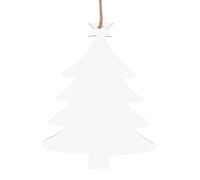 Lot de 6 décorations de Noël en forme de sapin de Noël - Peut être accroché sur les arbres de Noël et les fenêtres - Couleur unie - Blanc