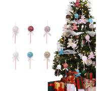 Lot de 6 décorations de Noël en mousse légère avec boucle de suspension, pour ajouter de l'éclat et de la joie aux arbres et couronnes de vacances (965-25 Progress-G)