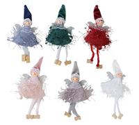 Lot de 6 décorations de Noël en peluche en forme d'ange à suspendre, fête du Nouvel An, anniversaire, mariage, Saint-Valentin