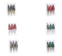 Lot de 6 décorations de Noël en plastique avec matériau brillant et faciles à suspendre pour décoration festive (B)