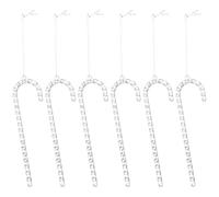 Lot de 6 décorations de Noël en polyacrylate - Décorations de vacances transparentes imprenables - Suspension simple sur porte d'arbre - Outils de refus nécessaires - Garnitures de fête