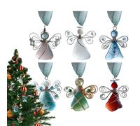Lot de 6 décorations de Noël en verre de mer - 2D - Acrylique 2D - Ornements à suspendre - Pour lieu de travail, salon, cuisine et entrée