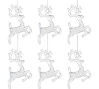 Lot de 6 décorations de Noël en verre en forme de goutte de pluie en cristal à suspendre pour nouvel arbre de Noël pour décoration de fête pour nouveau flocon de neige fournitures décoratives