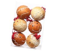 Lot de 6 décorations de Noël incassables en pain d'épices pour fête et décoration d'intérieur