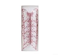 Lot de 6 décorations de Noël pour sapin et table de vacances, accessoires pour la joie saisonnière (rose)