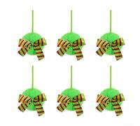 Lot de 6 décorations de sapin de Noël avec boules en peluche pour décoration de vacances sur arbres, portes et fenêtres (B)