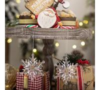 Lot de 6 décorations de sapin de Noël en acrylique transparent pour un transport facile - Pendentifs à suspendre pour décoration de Noël, murs et fêtes - 6,5 x 7,3 cm