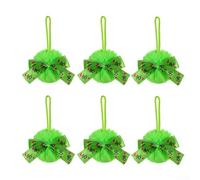 Lot de 6 décorations de sapin de Noël en forme de nœud - Décorations de vacances à faire soi-même - Pendentifs à suspendre pour la maison et le commerce - Vert - 6 cm