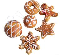 Lot de 6 décorations de sapin de Noël en mousse avec motif Biscuit Man pour une utilisation année après année