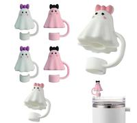 Lot de 6 décorations d'Halloween en paille pour tasse Stanley, anti-poussière et réutilisables, pour gobelets Stanley de 10 mm, accessoires Stra-ws