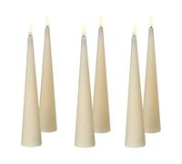 Lot de 6 Décorations d'Intérieur de Noël LED Bougies en Paraffine Blanc Cassé Aurum