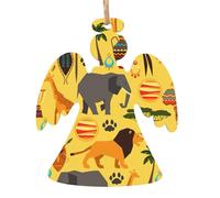 Lot de 6 décorations en bois en forme de bonhomme de neige en forme d'ange, cloche, arbre à suspendre, double face, pour Noël