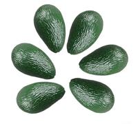 Lot de 6 décorations en forme d'avocat artificiel - Accessoires alimentaires réalistes en plastique pour la maison, la cuisine, la photographie, assortiment vert (B)