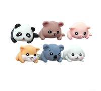 Lot de 6 décorations en résine en forme de petits animaux pour bords de moniteur de bureau, décorations d'angle créatives pour ajouter de la personnalité et de la gaieté aux espaces de travail
