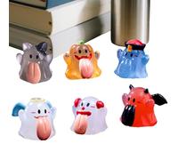 Lot de 6 décorations fantômes pour la maison - Décoration de voiture lumineuse pour l'obscurité - Figurine amusante en résine avec grande langue - Pour voiture, bureau, intérieur, Halloween, jardin