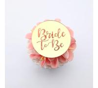 Lot de 6 décorations pour cupcakes « Bride to Be » - Disques gravés - Décorations pour cupcakes - Décorations de cupcakes de fiançailles - Miroir acrylique - Lot de 6 - Doré