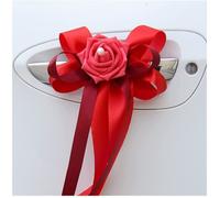 Lot de 6 décorations voiture mariage - nœuds et fleurs simulées