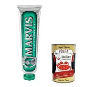 Lot de 6 dentifrices Classic Strong Mint, 85 ml, dentifrice avec expérience gustative garantie pour une fraîcheur vivifiante et durable + Italian Gourmet polpa 400 g