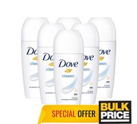 Lot de 6 déodorants roll-on classiques Dove pour femmes avec crème hydratante...
