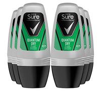 Lot de 6 déodorants Sure Men Quantum Dry, déodorant à bille anti-transpirant, 50 ml