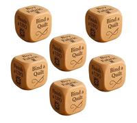 Lot de 6 dés de décision en bois faits à la main avec 6 tâches de couture gravées - Cadeau créatif pour les amateurs d'artisanat pour stimuler l'inspiration et surmonter les blocs de matelassage