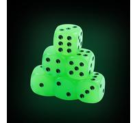 Lot de 6 dés de jeu lumineux de 25 mm dans l'obscurité, dés de dice pour DND, MTG, RPG, Tenzi, Yahtze, Bunco, jeux de borad, mathématiques, KTV Bar Famille