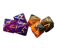 Lot de 6 dés de prédiction de divination 8 faces exquises runes polyédriques pour jeu de table portable