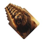 Lot de 6 désodorisants carrés à suspendre en forme de lion rugissant en colère pour voiture, rétroviseur, carte parfumée pour voiture