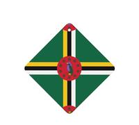 Lot de 6 désodorisants carrés à suspendre pour voiture Motif drapeau du Commonwealth de la Dominique