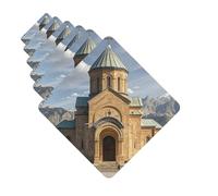 Lot de 6 désodorisants carrés à suspendre pour voiture - Motif église arménienne