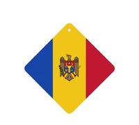 Lot de 6 désodorisants carrés pour voiture - Motif drapeau de la Moldavie - Comprimés d'aromathérapie pour voiture, armoire, armoire à chaussures - Élimine les odeurs
