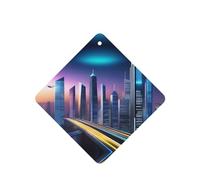 Lot de 6 désodorisants carrés pour voiture, motif scène nocturne, comprimés d'aromathérapie pour armoire, armoire à chaussures, élimine les odeurs