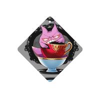 Lot de 6 désodorisants carrés pour voiture Motif tasses à thé Wicked Fantasy Tablettes d'aromathérapie pour voiture, armoire, armoire à chaussures, élimine les odeurs