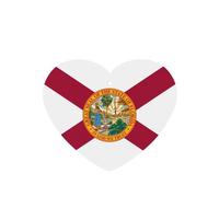 Lot de 6 désodorisants de voiture à motif drapeau de Floride en forme de cœur à suspendre pour chambre à coucher, salle de bain