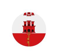 Lot de 6 désodorisants de voiture à motif drapeau de Gibraltar - Forme ronde - À suspendre - Pour chambre à coucher, salle de bain