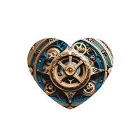Lot de 6 désodorisants de voiture à motif engrenages steampunk cool en forme de cœur à suspendre pour chambre à coucher, salle de bain