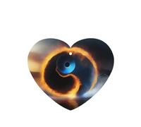 Lot de 6 désodorisants de voiture à motif Tai Chi Eau et feu en forme de cœur à suspendre pour chambre à coucher, salle de bain