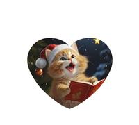 Lot de 6 désodorisants de voiture à suspendre - Cartes parfumées - Tablettes d'aromathérapie de voiture - Chat mignon - Chants de Noël - Désodorisant de voiture - Pendentif miroir intérieur de voiture