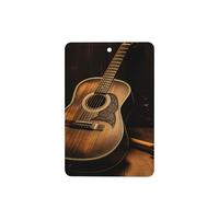 Lot de 6 désodorisants de voiture à suspendre - Cartes parfumées - Tablettes d'aromathérapie de voiture - Guitare Old West - Cadeau pour homme et femme