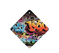 Lot de 6 désodorisants de voiture à suspendre - Cartes parfumées - Tablettes d'aromathérapie - Graffiti Hip Hop - Miroir intérieur de voiture - Cadeaux pour homme et femme