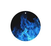 Lot de 6 désodorisants de voiture amusants à suspendre - Flamme bleue - Longue durée - Pour miroir - Décoration d'intérieur - Accessoires de décoration d'intérieur pour homme et femme