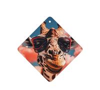 Lot de 6 désodorisants de voiture amusants à suspendre - Girafe portant des lunettes de soleil - Mignon - Longue durée - Parfumé - Décoration à suspendre - Cadeau - Accessoires de décoration