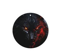 Lot de 6 désodorisants de voiture amusants à suspendre - Grand loup noir avec yeux rouges - Mignon - Longue durée - Parfumé - Décoration à suspendre - Accessoires de décoration d'intérieur pour homme