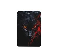 Lot de 6 désodorisants de voiture amusants à suspendre - Grand loup noir avec yeux rouges - Mignon - Longue durée - Parfumé - Décoration à suspendre - Accessoires de décoration d'intérieur pour homme